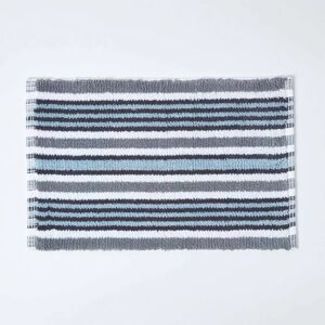 Homescapes Black Handloomed Cotton Bath Mat - Bath Type Homescapes Black Handloomed Cotton Bath Mat - Bath Type