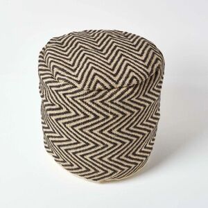 Homescapes Homescapes 45x40cm Black and Cream Chevron Pattern Circular Pouffe Homescapes Homescapes 45x40cm Black and Cream Chevron Pattern Circular Pouffe