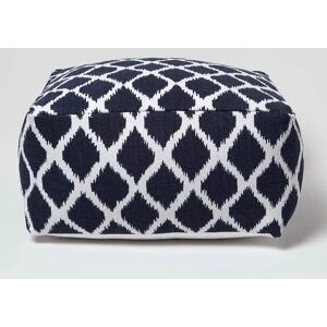 Homescapes Blue Natural Ikat Square Pouffe - Pouffe Homescapes Blue Natural Ikat Square Pouffe - Pouffe