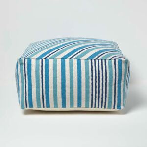 Homescapes Blue & White Stripe Beanbag Cube Pouffe - Pouffe Homescapes Blue & White Stripe Beanbag Cube Pouffe - Pouffe