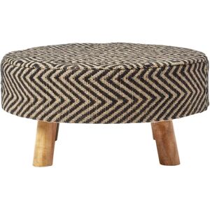 Homescapes Black Natural Footstool - Footstool Homescapes Black Natural Footstool - Footstool