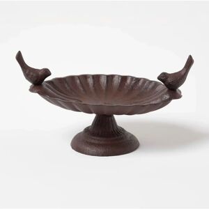 Homescapes Brown Decorative Birds Scalloped Oval Bird Bath - Bird Bath Homescapes Brown Decorative Birds Scalloped Oval Bird Bath - Bird Bath