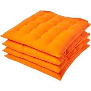 Homescapes Orange Seat Pad with Straps - Seat Pad Homescapes Orange Seat Pad with Straps - Seat Pad