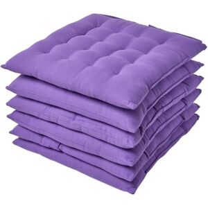 Homescapes Purple Seat Pad Set of 6 - Seat Pad Homescapes Purple Seat Pad Set of 6 - Seat Pad