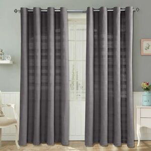 Homescapes Charcoal Grey Cotton Rajput Ribbed Curtain Pair - Curtains Homescapes Charcoal Grey Cotton Rajput Ribbed Curtain Pair - Curtains