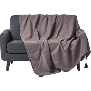 Homescapes Cotton Rajput Ribbed Sea Grey Throw - Throw blanket Homescapes Cotton Rajput Ribbed Sea Grey Throw - Throw blanket
