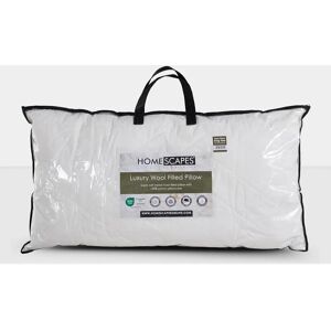 Homescapes Wool Filled King Size Cosy Sleeper Pillow - Soft/Med - Pillow Homescapes Wool Filled King Size Cosy Sleeper Pillow - Soft/Med - Pillow