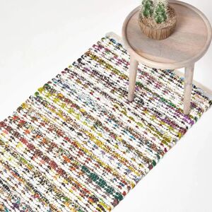 Homescapes Handwoven Multi Coloured Cotton Chindi Hall Runner - 66 x 200 cm Homescapes Handwoven Multi Coloured Cotton Chindi Hall Runner - 66 x 200 cm