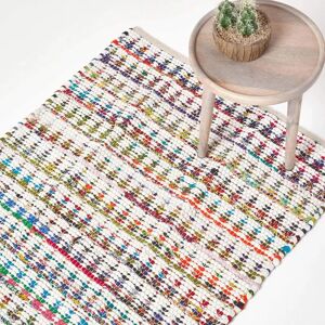 Homescapes Cotton Diamond Rug - Multi Coloured, 90x150cm Homescapes Cotton Diamond Rug - Multi Coloured, 90x150cm