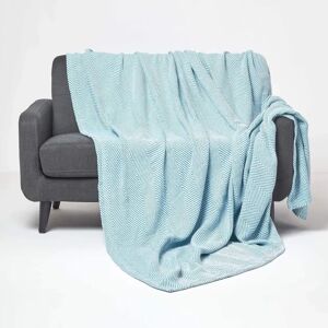 Homescapes Teal Cotton Halden Chevron Throw - Throw Homescapes Teal Cotton Halden Chevron Throw - Throw