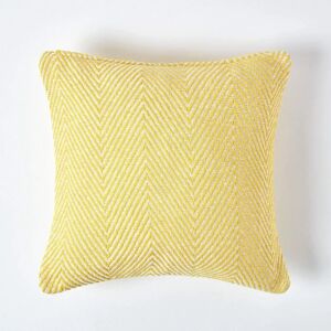 Homescapes Yellow Cotton Halden Chevron Cushion Cover - Cushions Homescapes Yellow Cotton Halden Chevron Cushion Cover - Cushions