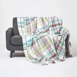 Homescapes Green Tartan Cotton Falun Throw - Throw Homescapes Green Tartan Cotton Falun Throw - Throw