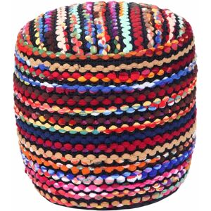 Homescapes Multi-Coloured Folk Woven Bean-Filled Pouffe - Pouffe Homescapes Multi-Coloured Folk Woven Bean-Filled Pouffe - Pouffe