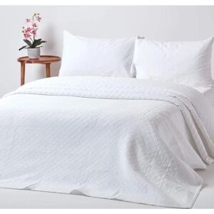 Homescapes White Cotton Diamond Pattern Bedspread - Bedspread Homescapes White Cotton Diamond Pattern Bedspread - Bedspread