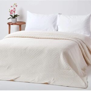 Homescapes Cream Cotton Diamond Bedspread - Bedspread Homescapes Cream Cotton Diamond Bedspread - Bedspread