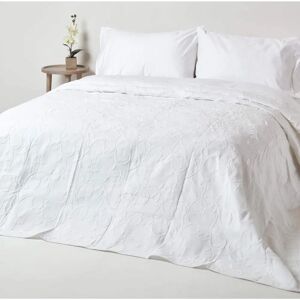 Homescapes Florentina Cotton Bedspread - Floral Pattern, White, Double Homescapes Florentina Cotton Bedspread - Floral Pattern, White, Double