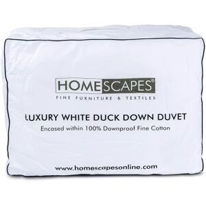 Homescapes White Duck Down Luxury Duvet - Winter 13.5 Tog Single Homescapes White Duck Down Luxury Duvet - Winter 13.5 Tog Single