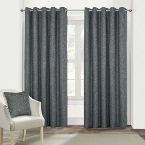 Homescapes Dark Grey Heavy Boucle Blackout Curtain Pair - Curtains Homescapes Dark Grey Heavy Boucle Blackout Curtain Pair - Curtains