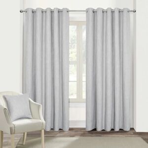 Homescapes Light Grey Heavy Boucle Textured Blackout Lined Eyelet Curtain - Curtain Homescapes Light Grey Heavy Boucle Textured Blackout Lined Eyelet Curtain - Curtain