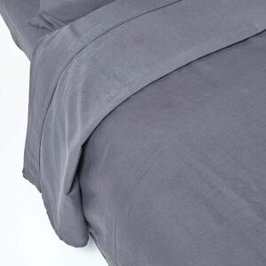 Homescapes Dark Grey Linen Flat Sheet - Single - Bed Linen Homescapes Dark Grey Linen Flat Sheet - Single - Bed Linen