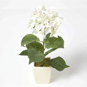 Homescapes Cream Artificial Hydrangea Flower in Pot - Artificial Flower Homescapes Cream Artificial Hydrangea Flower in Pot - Artificial Flower