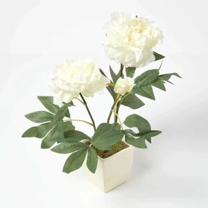 Homescapes Cream Artificial Peonies in Decorative Pot - Artificial Peonies - Home Decor Homescapes Cream Artificial Peonies in Decorative Pot - Artificial Peonies - Home Decor