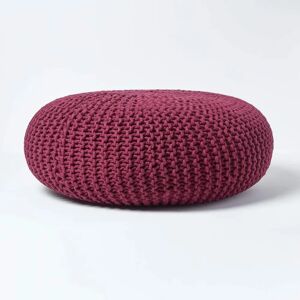 Homescapes Plum Cotton Large Round Pouffe - Pouffe Homescapes Plum Cotton Large Round Pouffe - Pouffe
