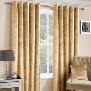 Homescapes Mustard Gold Luxury Crushed Velvet Lined Eyelet Curtain Pair - Curtain Homescapes Mustard Gold Luxury Crushed Velvet Lined Eyelet Curtain Pair - Curtain