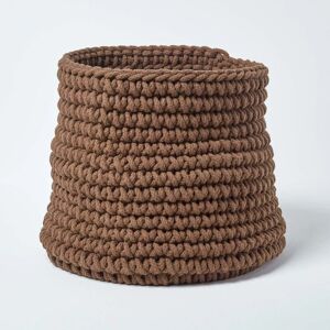 Homescapes Chocolate Cotton Knitted Storage Basket - Storage Basket Homescapes Chocolate Cotton Knitted Storage Basket - Storage Basket
