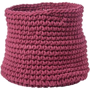 Homescapes Cotton Knitted Storage Basket - Plum Homescapes Cotton Knitted Storage Basket - Plum