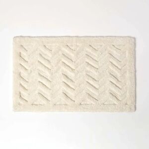 Homescapes White Chevron Pattern Thick Bathmat - Bathmat Homescapes White Chevron Pattern Thick Bathmat - Bathmat