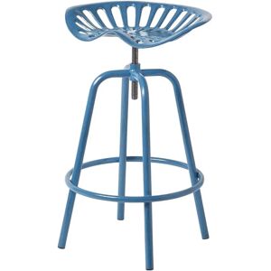 Homescapes Blue Vintage Tractor Seat Adjustable Bar Stool Homescapes Blue Vintage Tractor Seat Adjustable Bar Stool