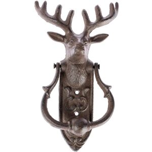 Homescapes Cloche de porte en fonte marron tête de cerf - Sonnette de porte - Publicité Homescapes Cloche de porte en fonte marron tête de cerf - Sonnette de porte - Publicité