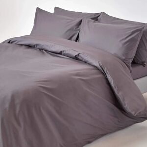 Homescapes Egyptian Cotton Duvet Cover with Pillowcase - Dark Grey - 200 TC Homescapes Egyptian Cotton Duvet Cover with Pillowcase - Dark Grey - 200 TC