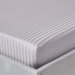 Homescapes Egyptian Cotton Satin Stripe Fitted Sheet - Single, Grey - 12 inch - 330 Thread Count Homescapes Egyptian Cotton Satin Stripe Fitted Sheet - Single, Grey - 12 inch - 330 Thread Count