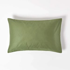 Homescapes Moss Green Organic Cotton Pillowcase - Standard Bed Linen Homescapes Moss Green Organic Cotton Pillowcase - Standard Bed Linen
