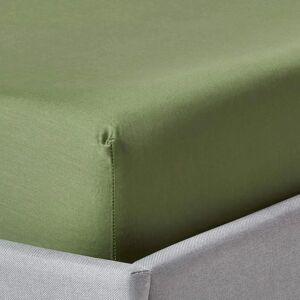 Homescapes Organic Cotton Fitted Sheet - King, Green, 400 TC Homescapes Organic Cotton Fitted Sheet - King, Green, 400 TC
