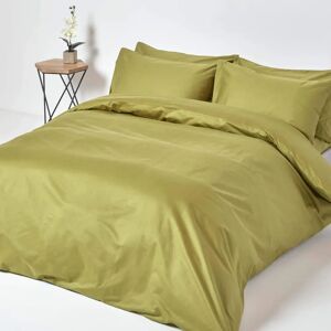 Homescapes Olive Green Egyptian Cotton Duvet Cover - Double Homescapes Olive Green Egyptian Cotton Duvet Cover - Double
