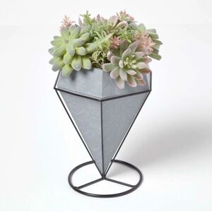 Homescapes Artificial Succulent Cactus Arrangement - Grey Pot - 31cm Homescapes Artificial Succulent Cactus Arrangement - Grey Pot - 31cm