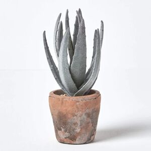 Homescapes Aloe Vera Artificial Succulent - Rustic Terracotta Pot Homescapes Aloe Vera Artificial Succulent - Rustic Terracotta Pot