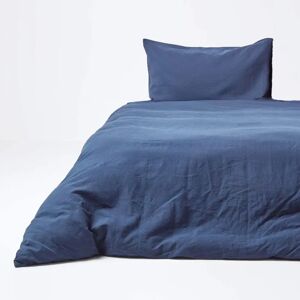Homescapes Navy Blue Linen Duvet Cover Set - Bedding Set Homescapes Navy Blue Linen Duvet Cover Set - Bedding Set