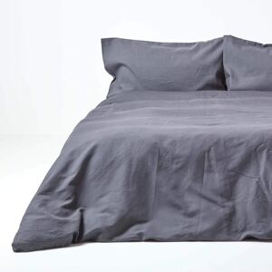 Homescapes Luxury Linen Duvet Cover Set - Dark Grey - King Homescapes Luxury Linen Duvet Cover Set - Dark Grey - King