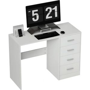 HOMCOM White High Gloss Desk with Drawers - Desk HOMCOM White High Gloss Desk with Drawers - Desk