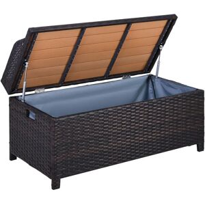 Outsunny Waterproof Rattan Wicker Outdoor Storage Bench with Cushion - Outdoor Storage Bench Outsunny Waterproof Rattan Wicker Outdoor Storage Bench with Cushion - Outdoor Storage Bench