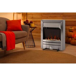 HOMCOM Electric Fireplace - Stainless Steel, 2KW, LED Flame - Indoor Stove HOMCOM Electric Fireplace - Stainless Steel, 2KW, LED Flame - Indoor Stove