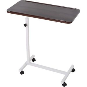 HOMCOM Portable Overbed/Chair Table Sofa Side Notebook Laptop Desk PC Stand Height Adjustable - Brown HOMCOM Portable Overbed/Chair Table Sofa Side Notebook Laptop Desk PC Stand Height Adjustable - Brown