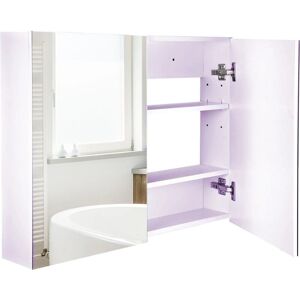 HOMCOM Wall Mounted Double Door Mirror Cabinet - Bathroom Storage HOMCOM Wall Mounted Double Door Mirror Cabinet - Bathroom Storage