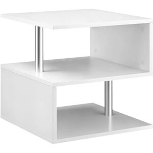 HOMCOM Crisp White S-Shape Coffee Table with Shelves - Coffee Table HOMCOM Crisp White S-Shape Coffee Table with Shelves - Coffee Table