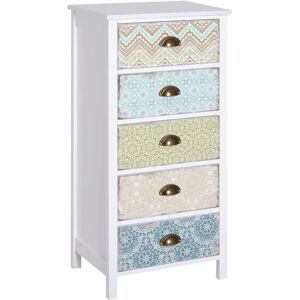 HOMCOM Storage Chest White - 5 Drawer Vintage Style Bedroom HOMCOM Storage Chest White - 5 Drawer Vintage Style Bedroom