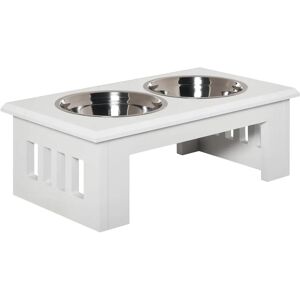 PawHut White Raised Dog Pet Feeder - Dog Pet Feeder PawHut White Raised Dog Pet Feeder - Dog Pet Feeder